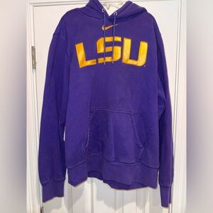 Nike LSU Tigers Hoodie Purple Pullover Sweatshirt Size L